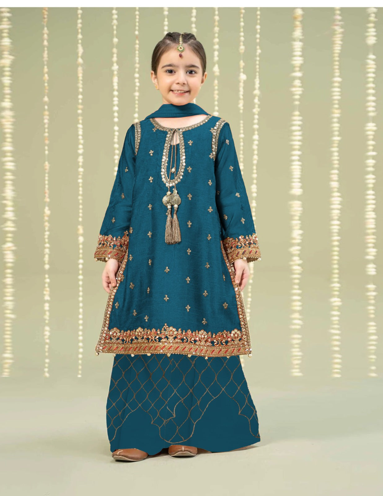 Kids 2-Piece Unstitched Embroidered Lawn Suit