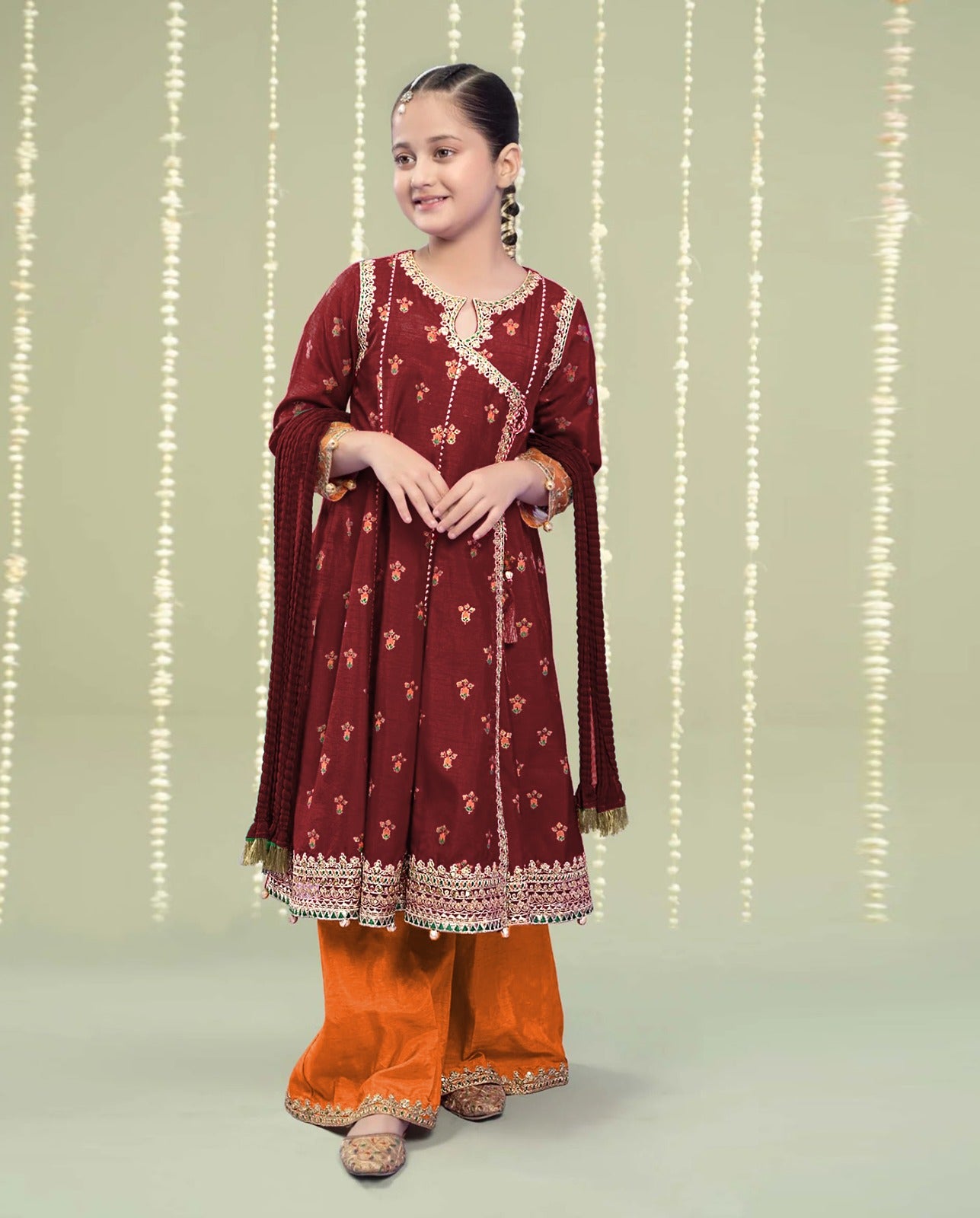 Kids 2-Piece Unstitched Embroidered Lawn Suit