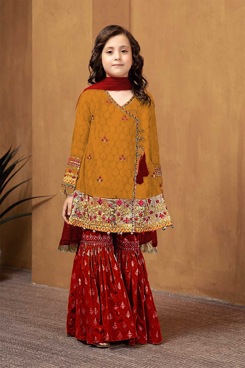 Kids 2-Piece Unstitched Embroidered Lawn Suit