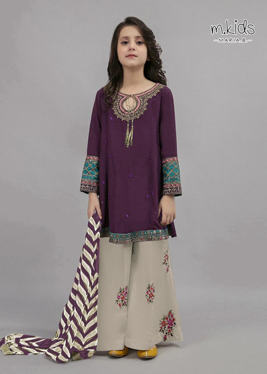 Kids 2-Piece Unstitched Embroidered Lawn Suit