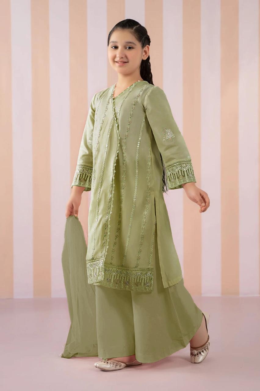 Kids 2-Piece Unstitched Embroidered Lawn Suit